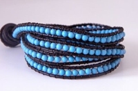 cutoutandkeep Leather And Beads Bracelet